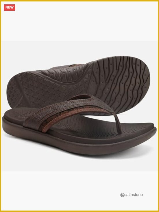 Men\'s Orthotic Flip Flops with Arch Support - Non-Slip Thong Sandals for Summer main image 4